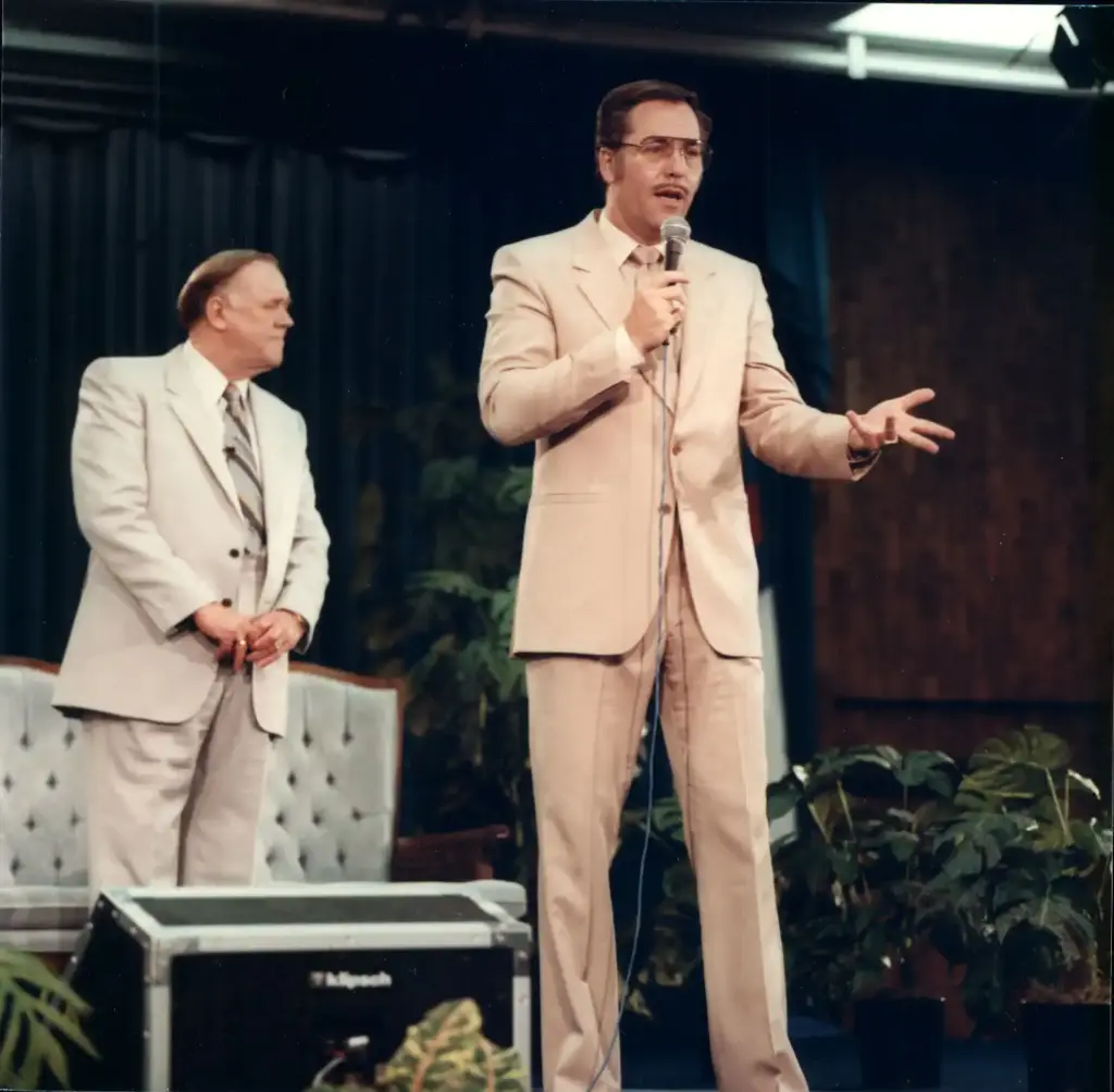 Pastor Hagin Preaching and Brother Hagin on the back