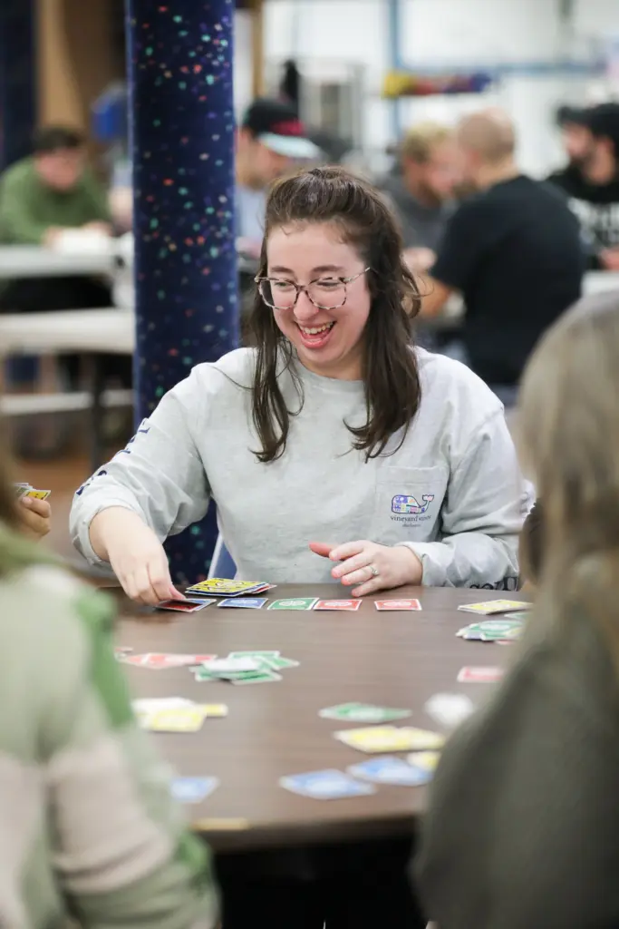 People playing dutch blitz Link Teams