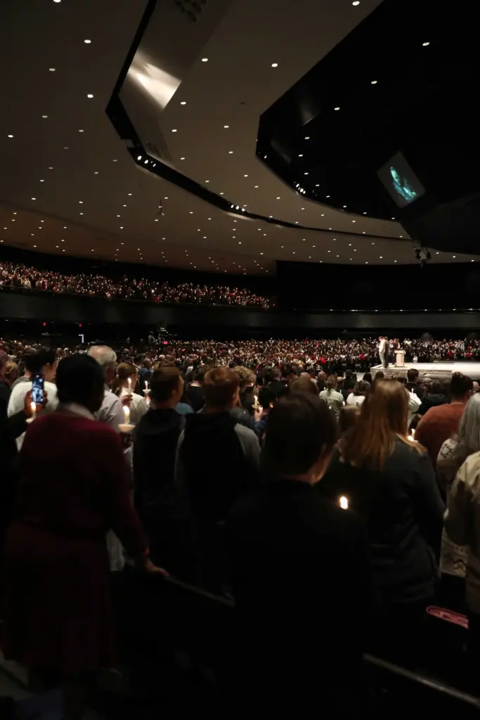 Wide shot of Rhema Bible Church at the Winter Bible Seminar