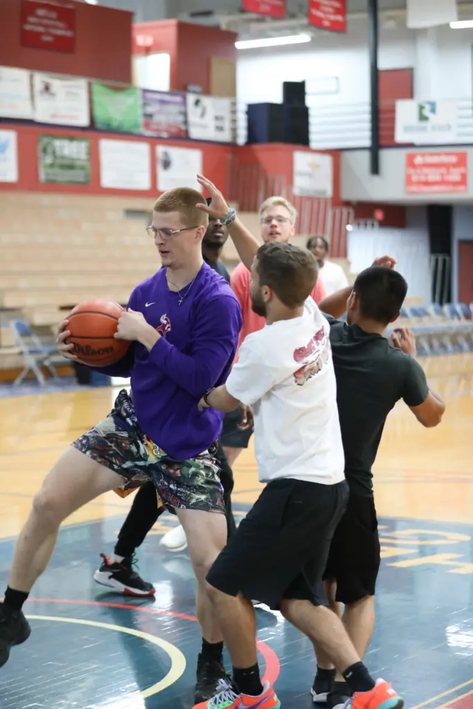 guys playing basket ball